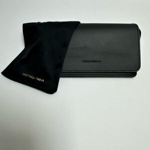 Dolce & Gabbana Black semi hard glass case and dust bag holder